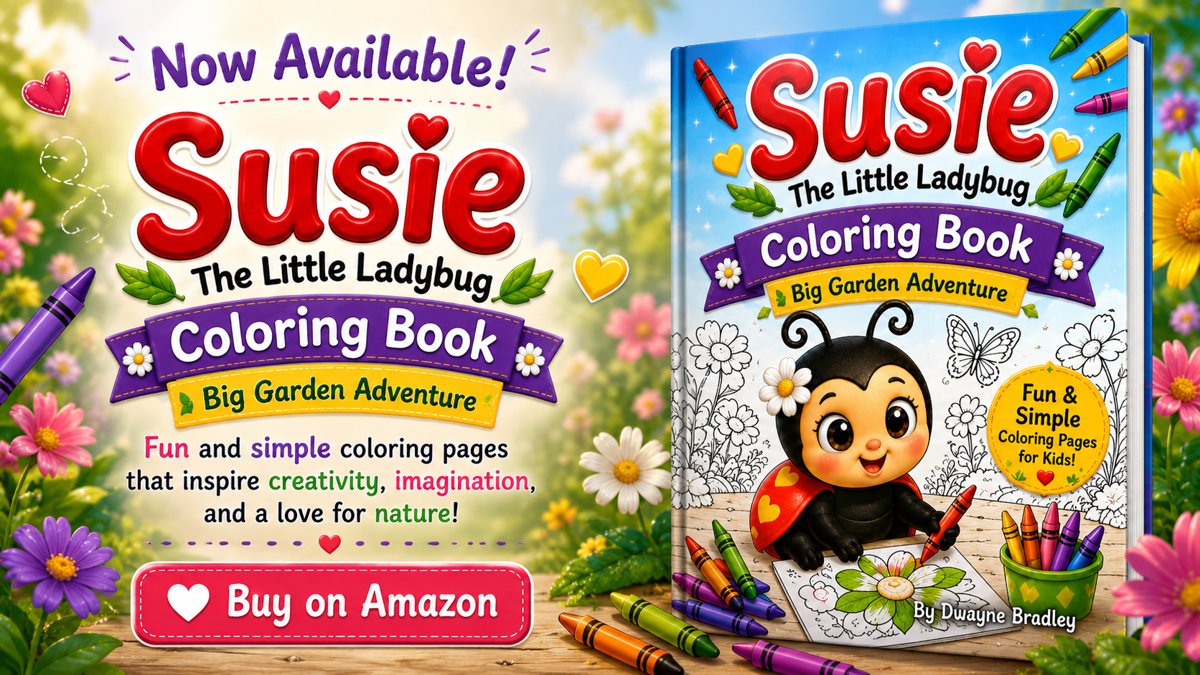 Now Available! Susie the Little Ladybug Coloring Book — Big Garden Adventure